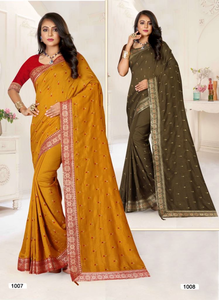Ronisha Kanyaa Vichitra Silk Embroidery  Festive Wear Saree collection 