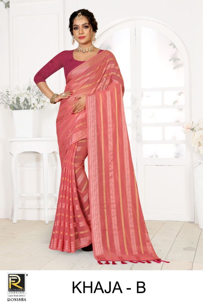 Ronisha Khaja  Weightless Georgette Festive Wear Saree Collection
