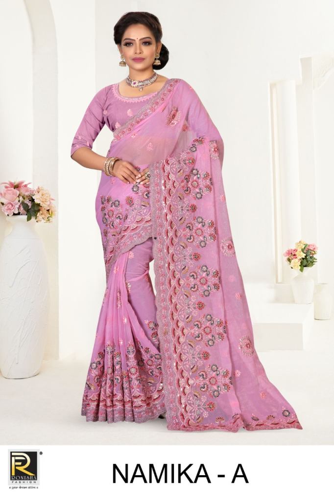 Ronisha Namika Chiffon Fancy Wear Saree