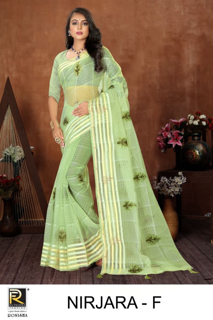 Ronisha Nirjara Organza Festive Wear Saree
