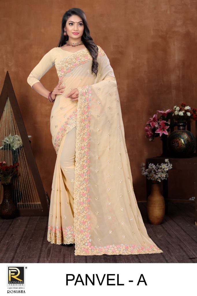 Ronisha Panvel Georgette Embroidery Fancy Saree
