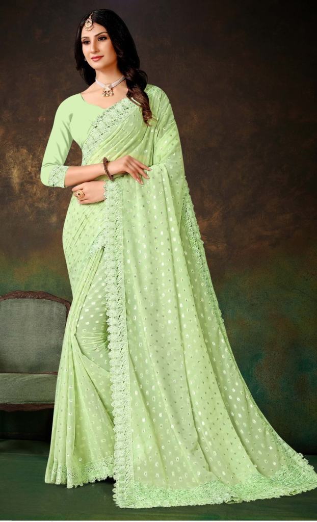 Ronisha Raksha Fancy Party Wear Lycra Saree Collection