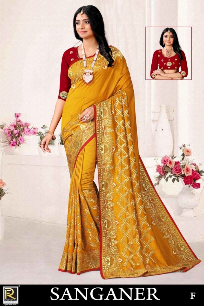 Ronisha Sanganer Vichitra Art Silk Saree Collection