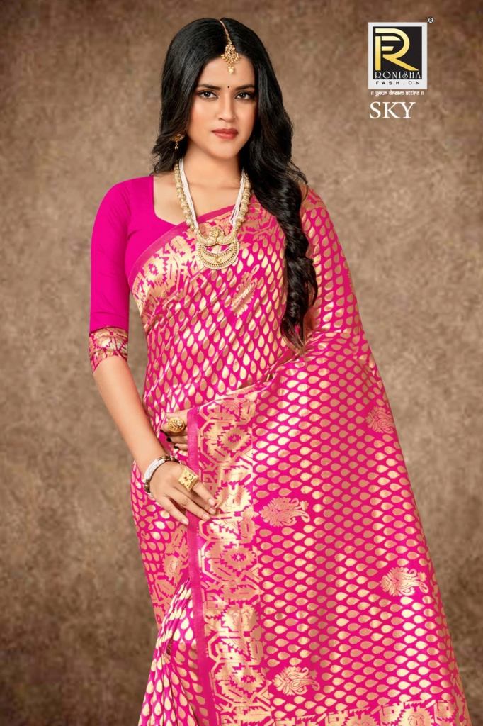 Ronisha Sky Banarasi Silk Designer Saree Collection