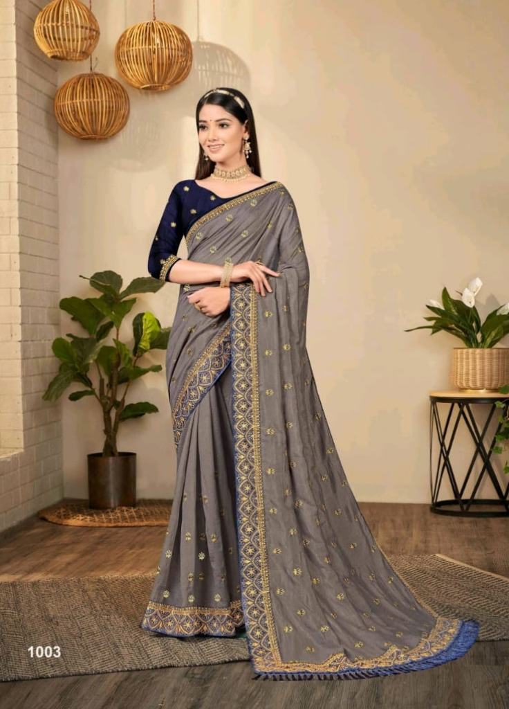 Ronisha Soni Kudi Embroidery  Silk Saree Collection