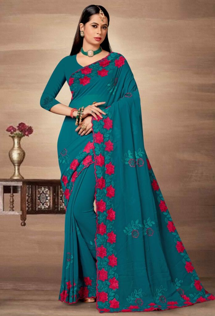 Ronisha Star Fancy Designer Embroidery Thread Work Saree Collection