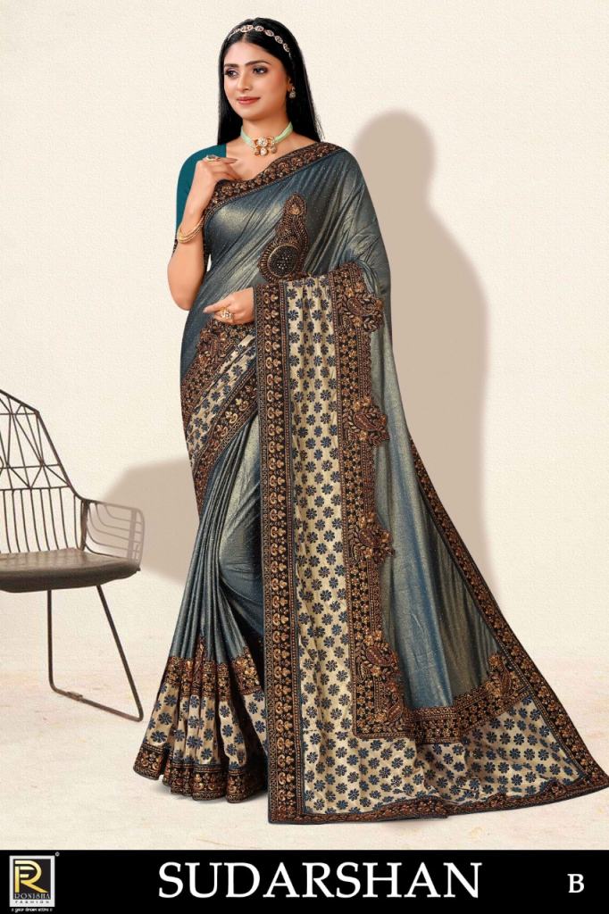 Ronisha Sudarshan Designer Embroidery Worked Saree Collection