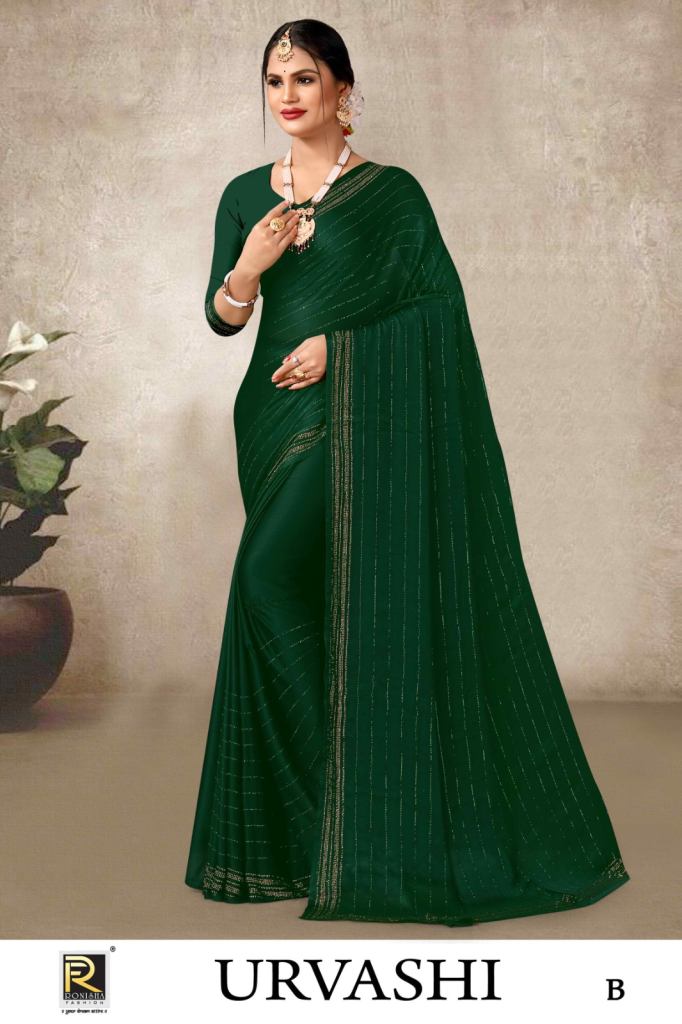 Ronisha Urvashi Fancy Wear Siroski Diamond Work Saree Collection