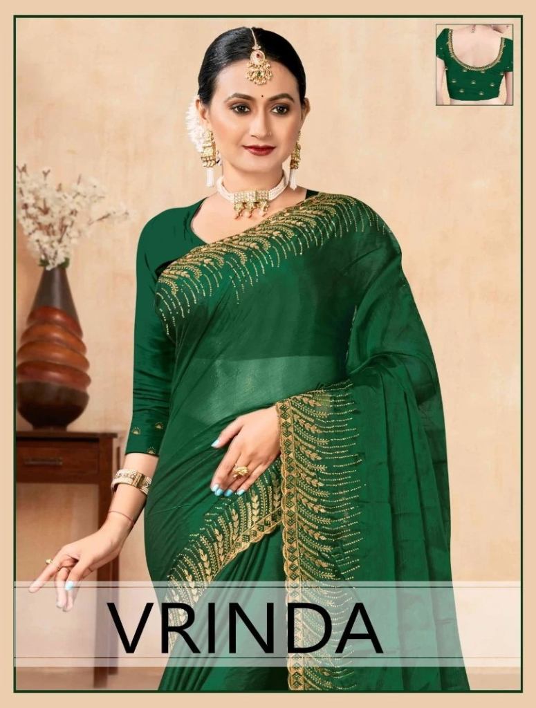 Ronisha Vrinda Embroidery Work Super Hit Sarees