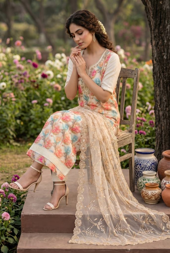 Roohaa Vol 22 Hand Worked Kurti With Bottom Dupatta