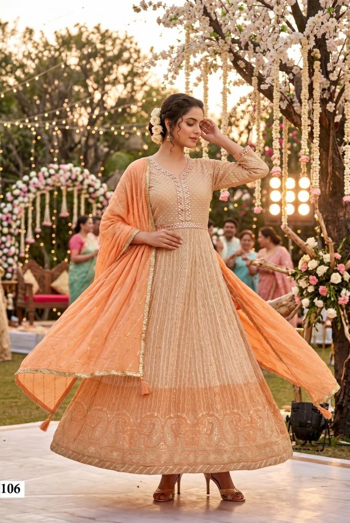 Roohaa Vol 3 Embroidered Gown with Dupatta