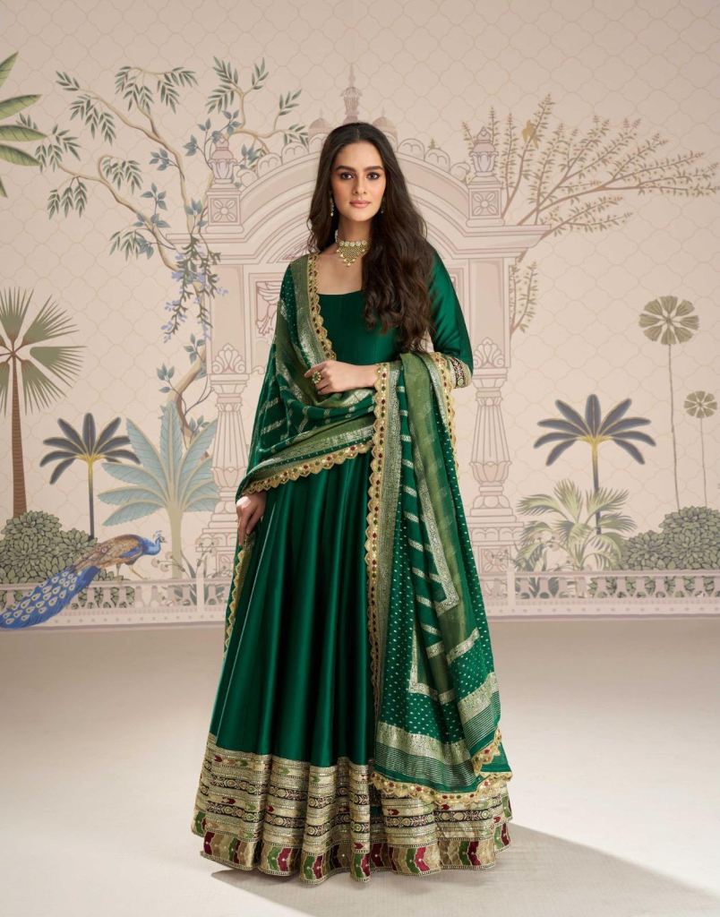 Roshani Supper Hit D No 10039 To 41 Embroidery Worked Gown With Dupatta