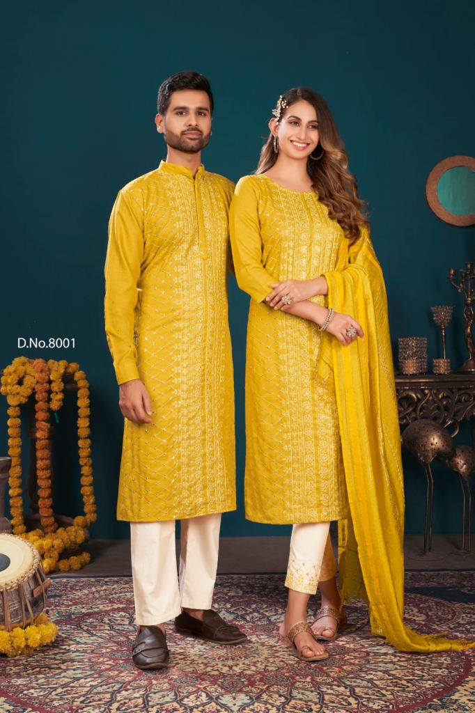 Royal Couple  vol 8 Fancy Wear Designer Couple Kurta Catalog 