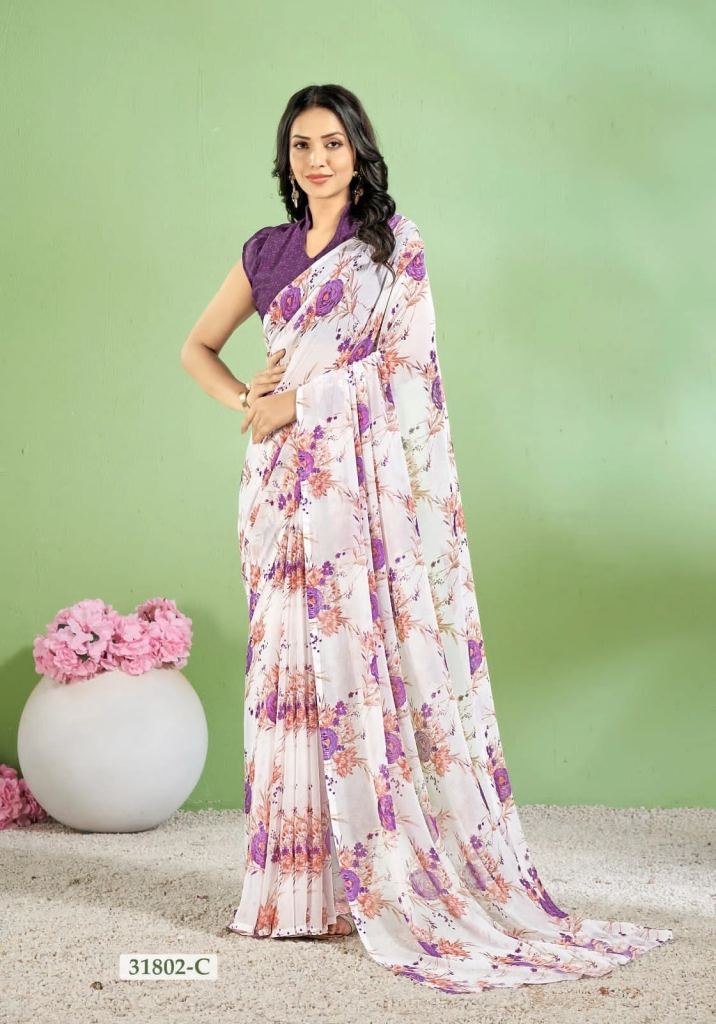 Ruchi Star 154 Chiffon Floral Printed Daily Wear Saree Collection 