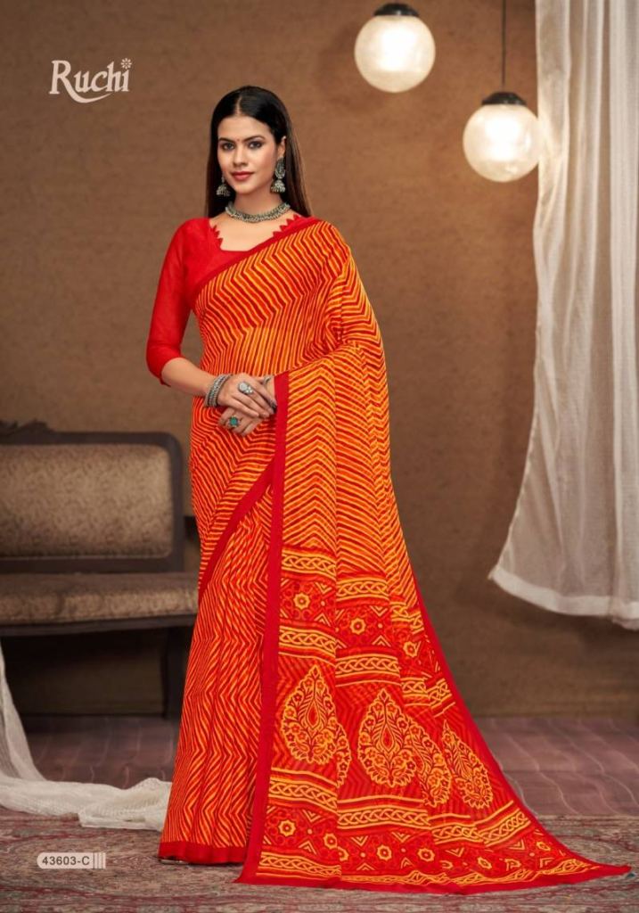 Ruchi Star Chiffon 197 Printed Saree
