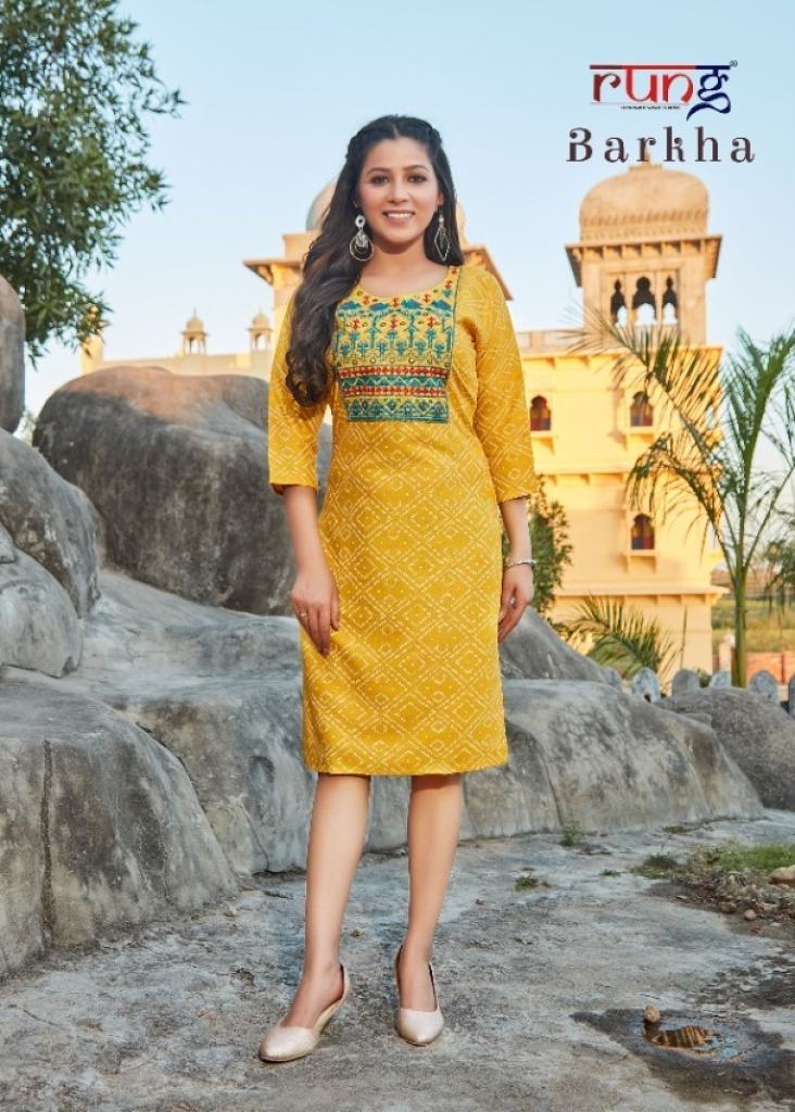 Rung Barkha catalog  Designer Casual Handwork Kurtis