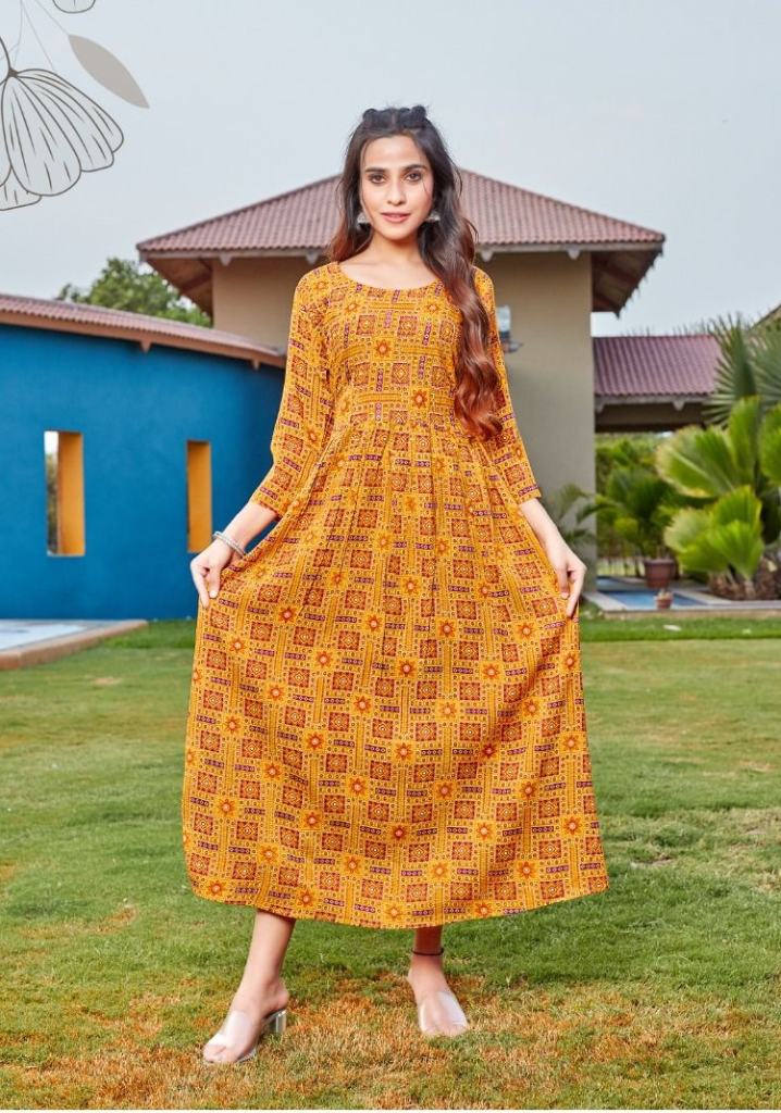 Rung Flairy Catalog Designer Wear Long Anarkali Kurtis