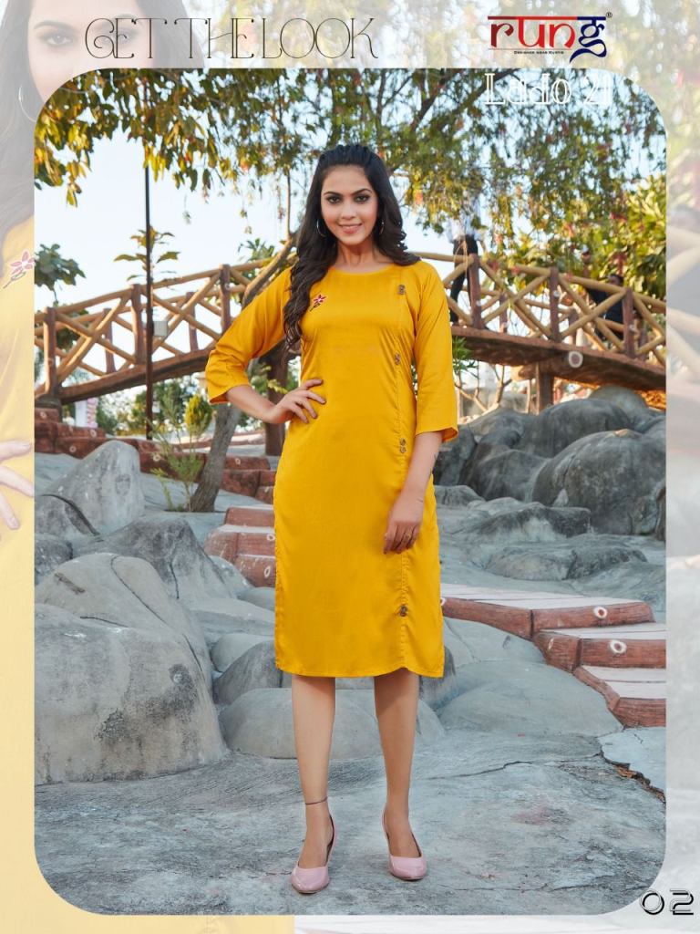 Rung Lado Vol 21 catalog Heavy Rayon Designer Kurtis.