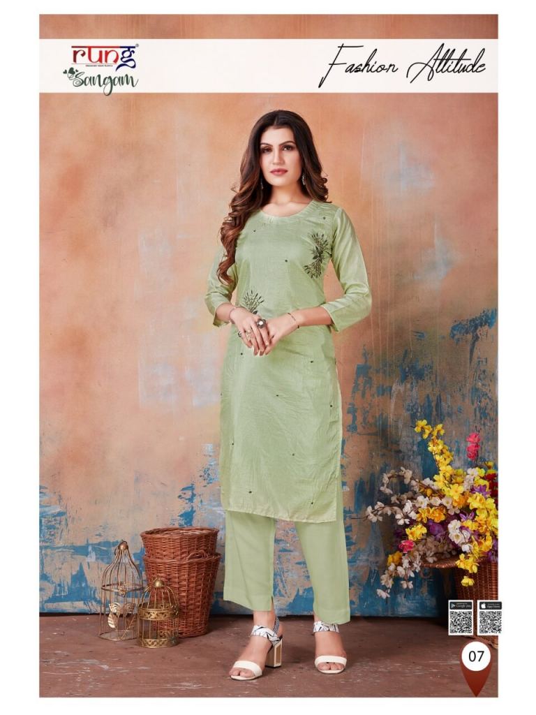 Rung Sangam Designer Kurti With Bottom catalog