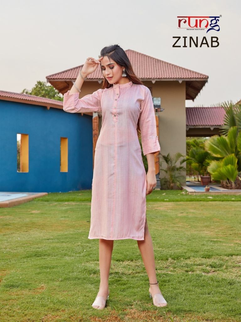 Rung Zinab Catalog Casual Wear Rayon Printed Kurtis 