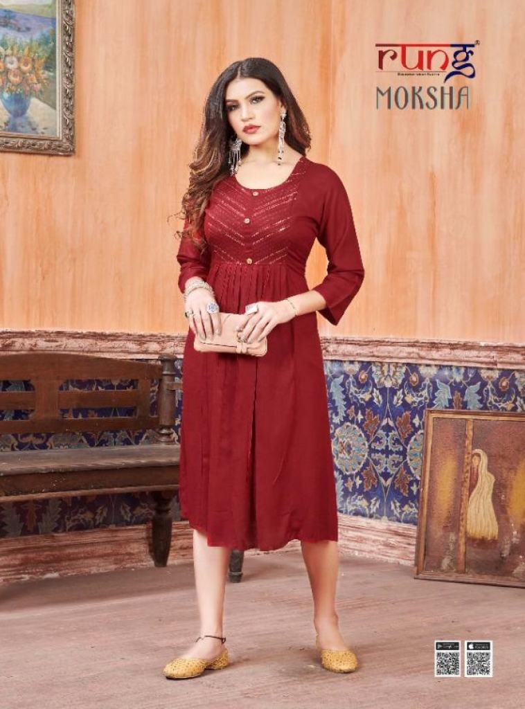 Rung presents Moksha Rayon Casual Wear Kurtis Collection