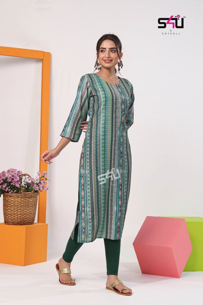 S4U Gold Vol 5 Printed Straight Kurtis Collection