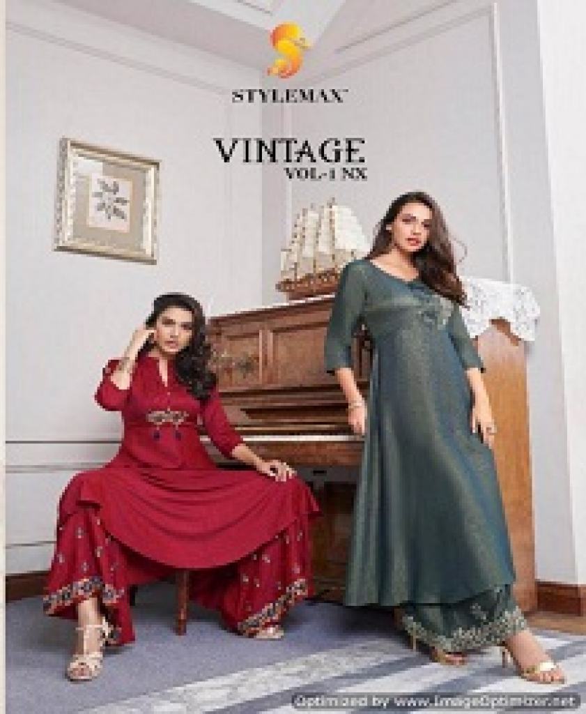 STYLEMAX VINTAGE SLUB COTTON SHARARA WITH