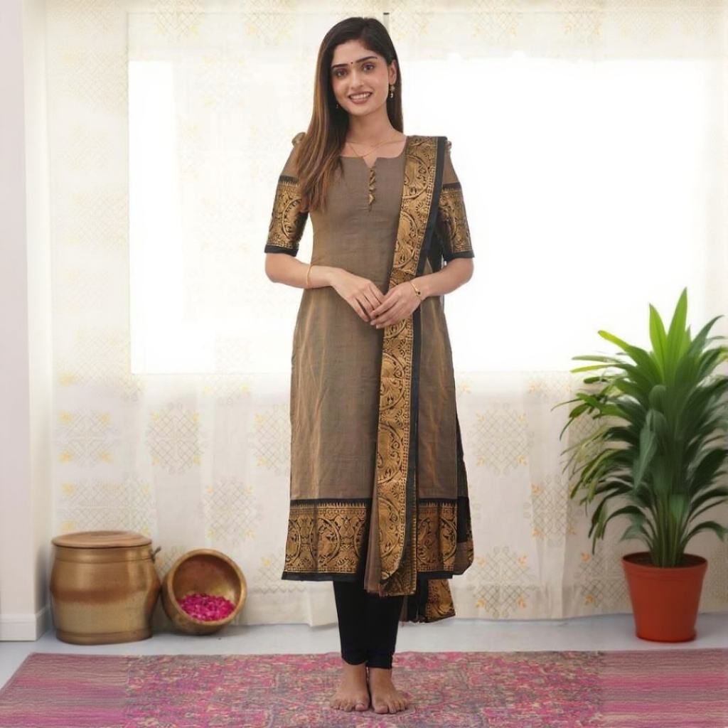 Sa Kayal Kanchi Kurti With Dupatta