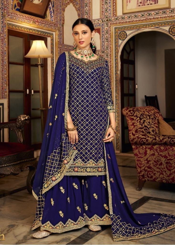 Sabah Zeel Heavy Chinon Exclusive Embroidery Sharara Suit Collection