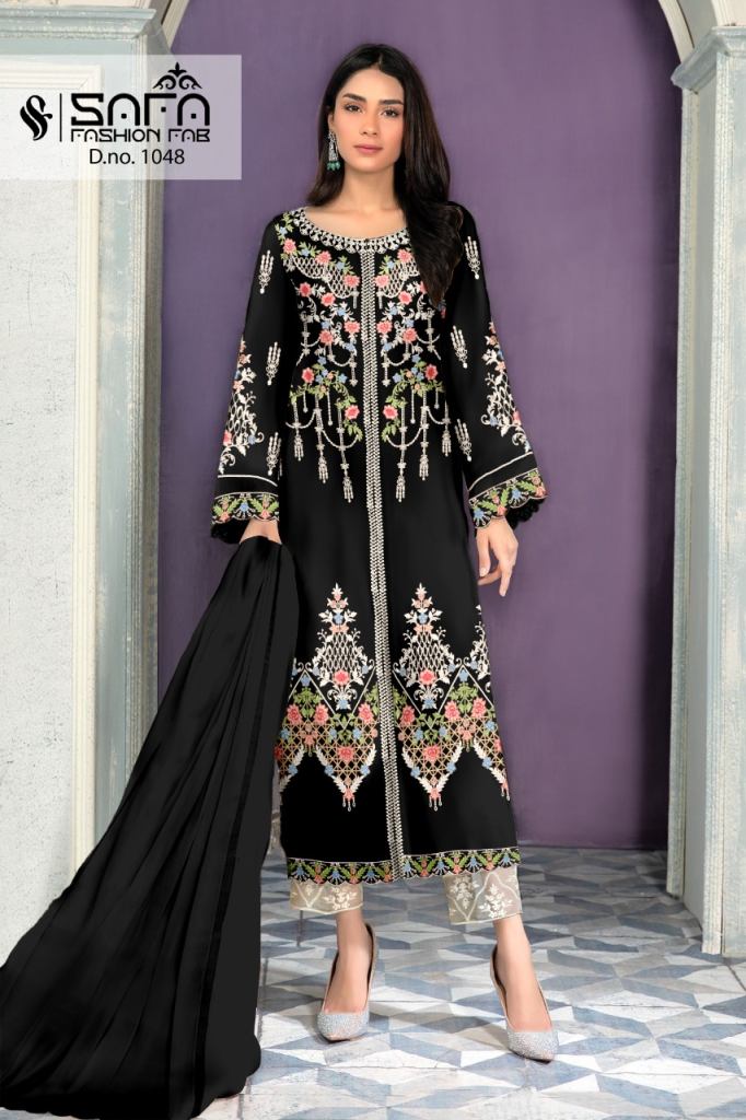 Safa Fashion 1048 Western Wear Top Bottom With Dupatta Pakistani Salwar suits