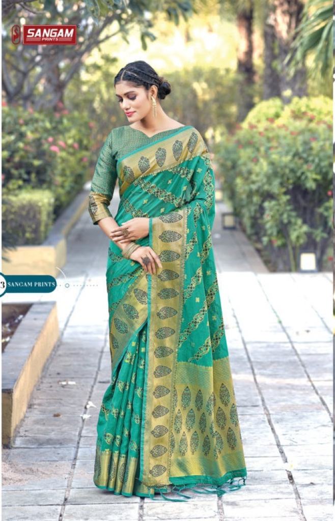  Sangam Amreeta Organza Weaving Rich Pallu Sarees Catalog 