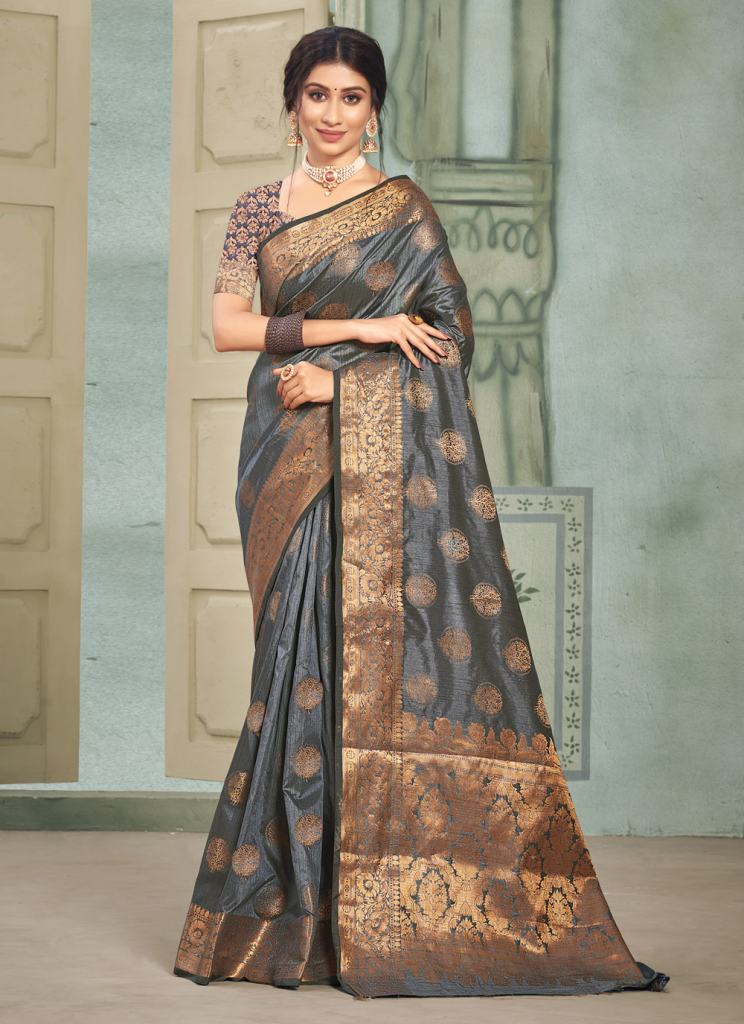Sangam Aura Silk Casual Wear Cotton Saree Collection