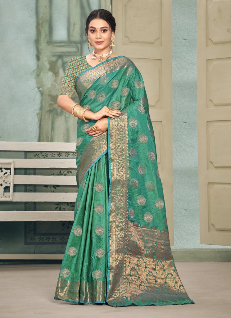 Festive Wear Aura Silk Saree, 5.5 M