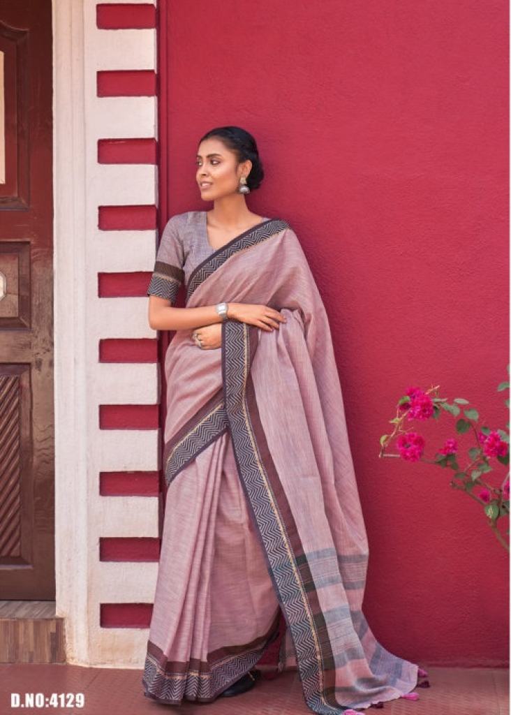 Sangam Ethnic Style catalog  Linen Thread Work Sarees