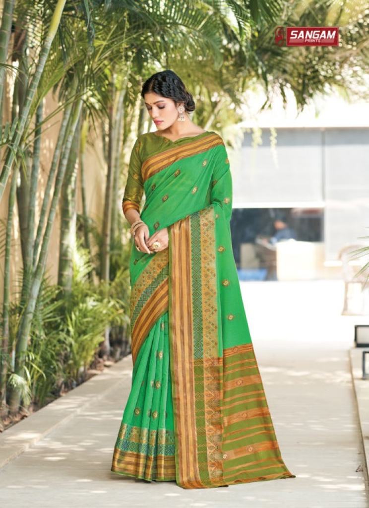 Sangam Geetika Festive Wear Cotton Saree Catalog 