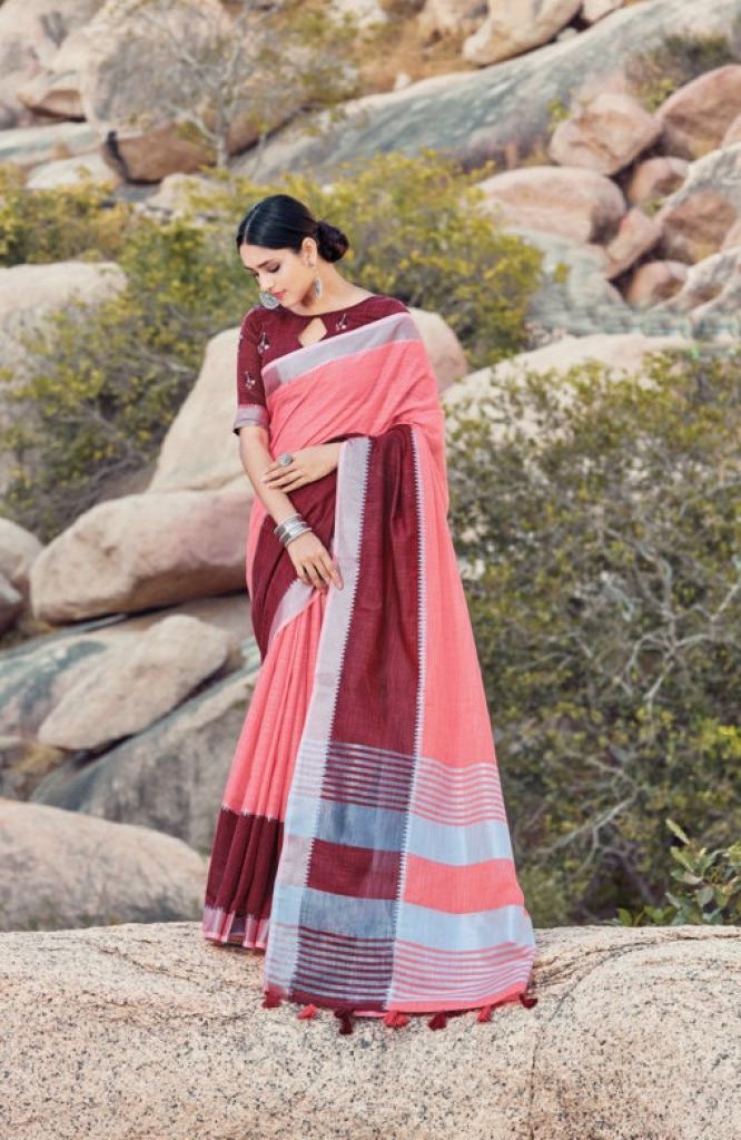 Sangam By  Kaaya Linen Casual Wear Printed Saree Collection