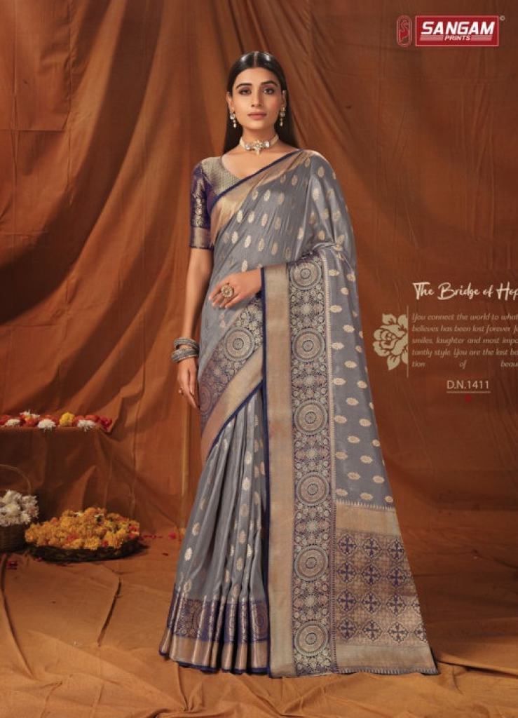 Sangam Naveli Silk Catalog Party Wear Handloom Silk Sarees