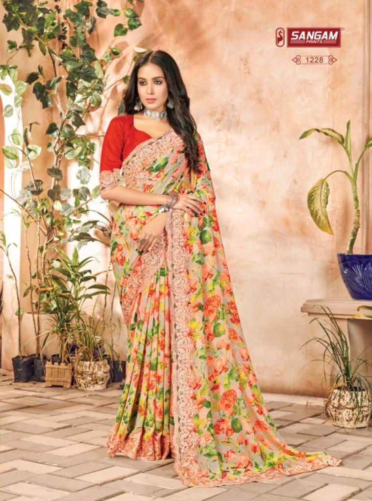 Sangam Nirvana Casual Wear Georgette Wear Saree Catalog 