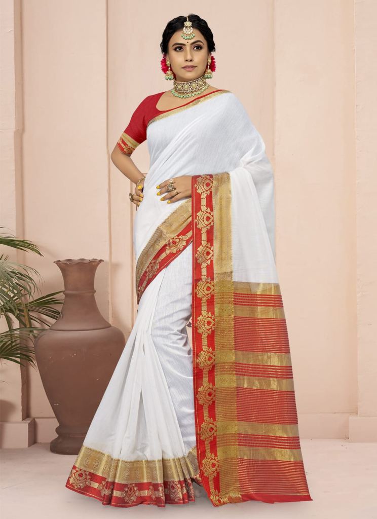 Sangam Red chilli cotton Designer sarees collection