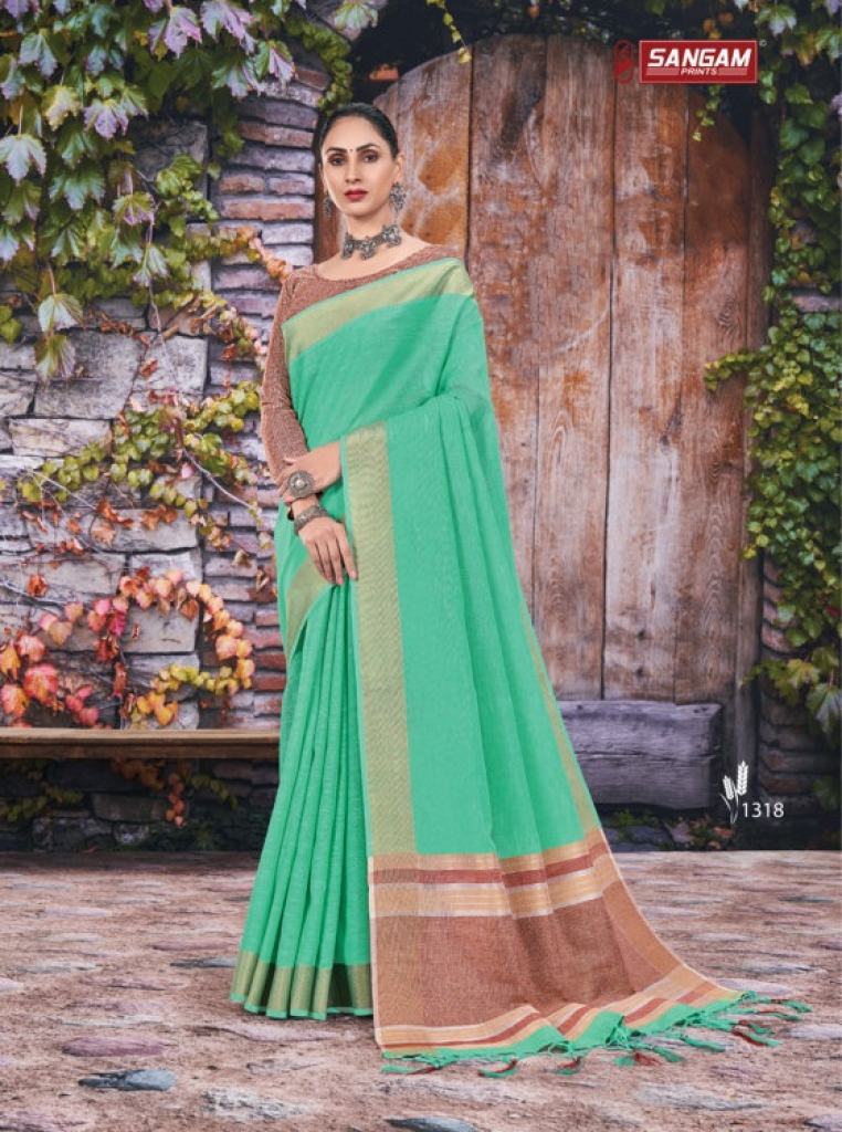 Sangam Rithika Festive Wear Linen Sarees Catalog