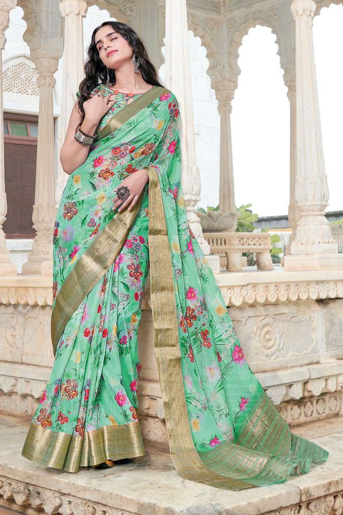 Sangam Sitare Organza Digital Printed Sarees Catalog