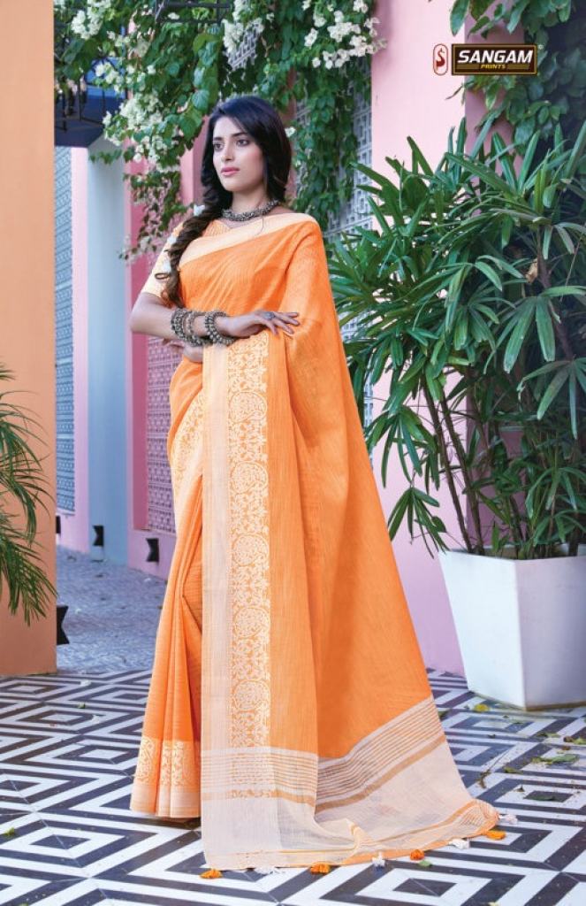 Sangam  presents Floral Printed Sarees Collection