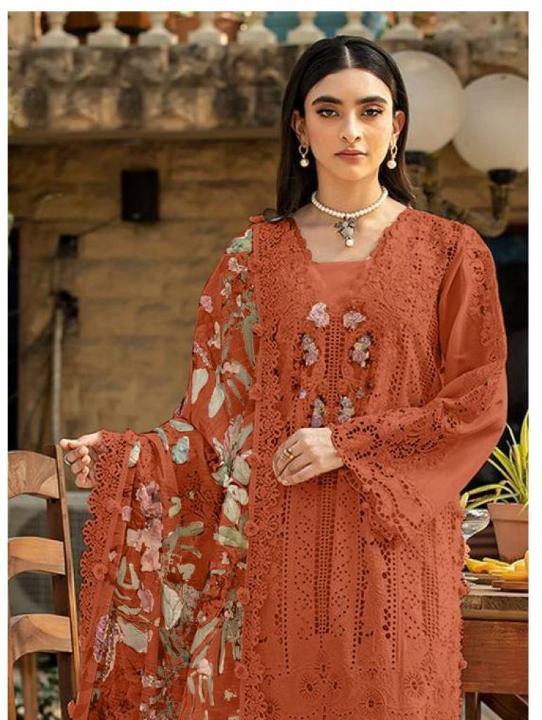 Saniya 7163 M To P Embroidered Chikankari Work Salwar Kameez