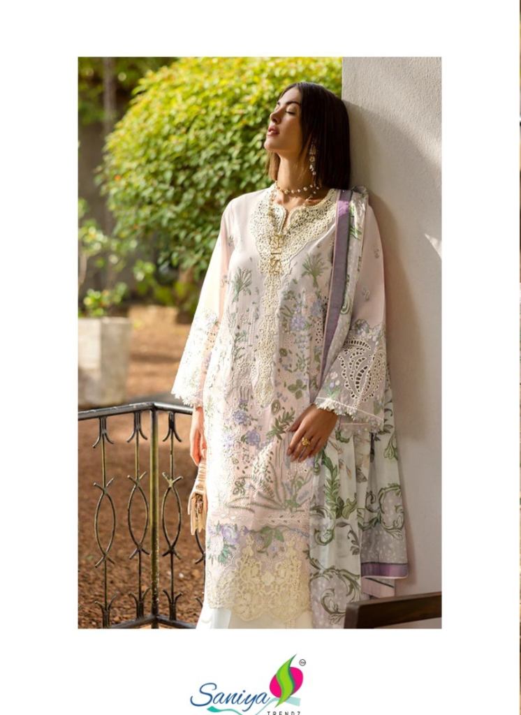 Saniya Esmel Luxury Lawn Vol 1 Embroidered Salwar Kameez
