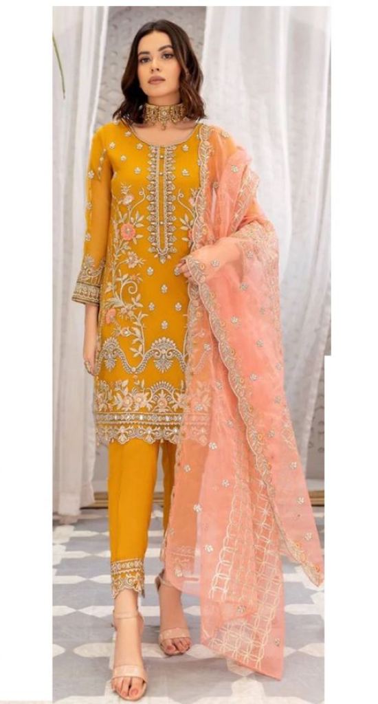 Saniya St 2018 Organza Embroidery Pakistani Salwar Kameez