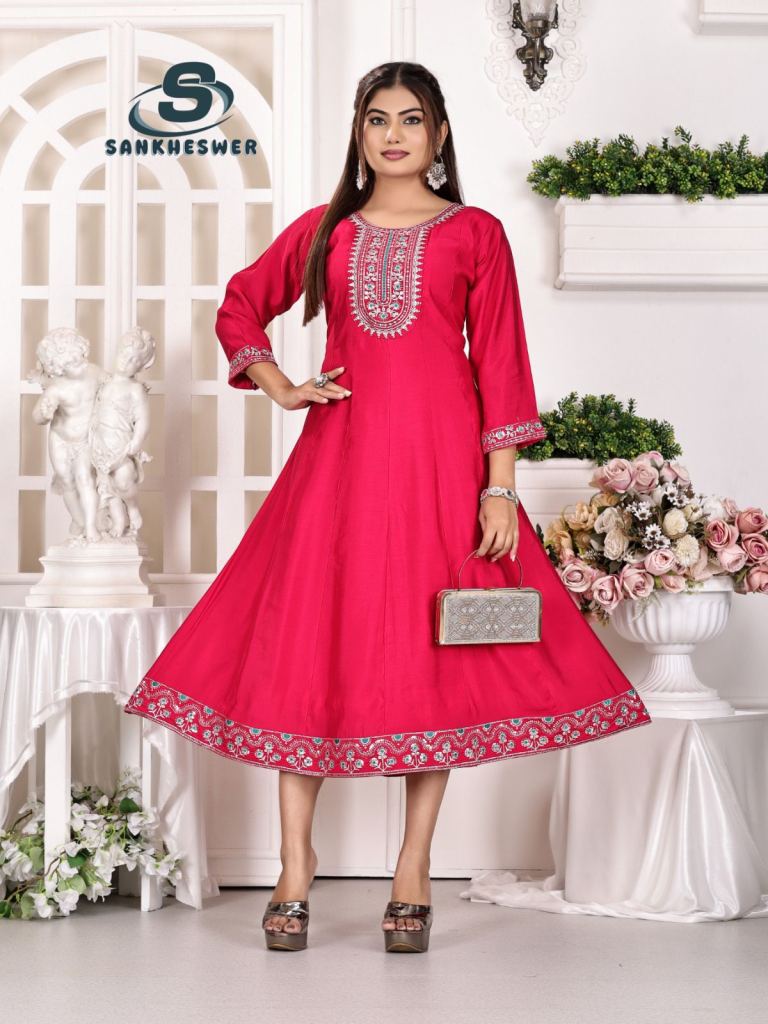 Sankheswer Anarkali Vol 1 Neck Work Anarkali Tops