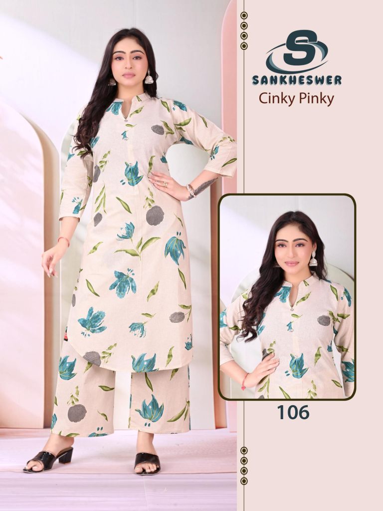 Sankheswer Cinky Pinky Casual Wear Top And Bottom