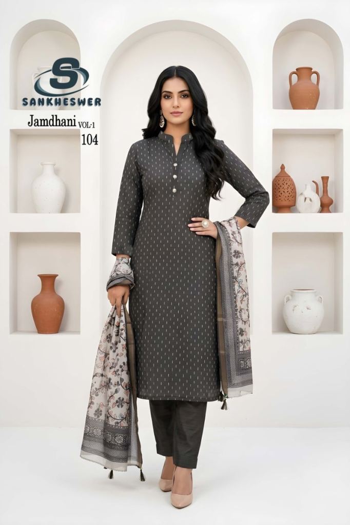 Sankheswer Jamdhani Vol 1 Kurti With Bottom Dupatta
