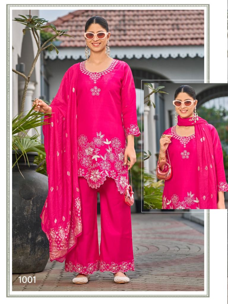 Sankheswer Kajal Fancy Work Top Bottom And Dupatta