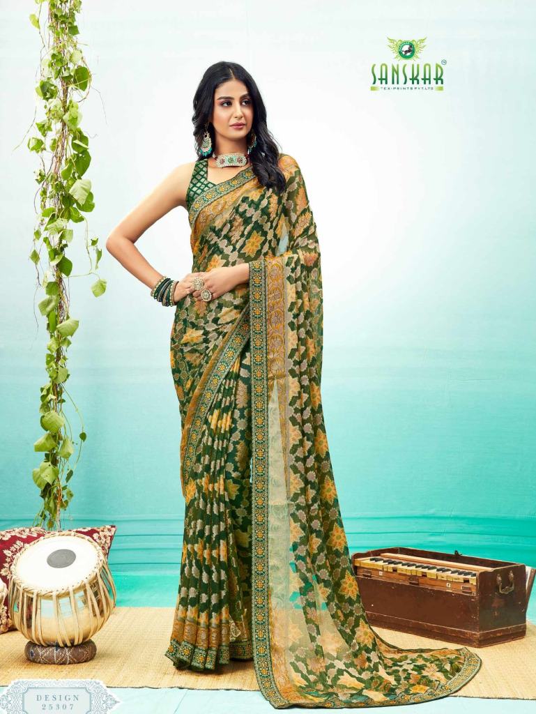 Sanskar Shine  Brasso Printed Casual Wear Saree